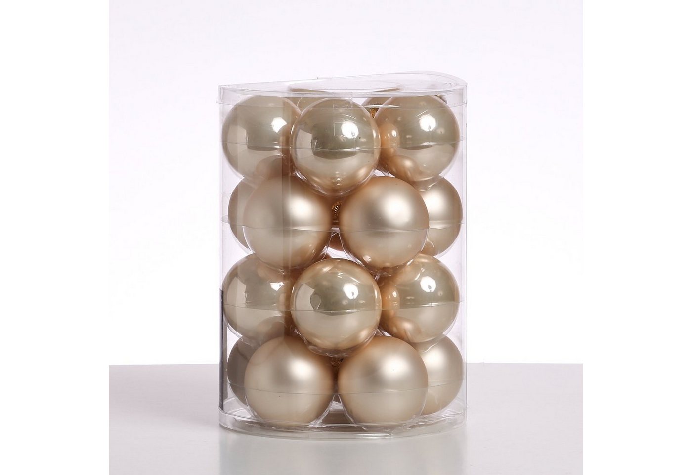 MARELIDA Weihnachtsbaumkugel Christbaumkugel Weihnachtskugel Glas D: 6cm creme 20er Set (20 St) von MARELIDA