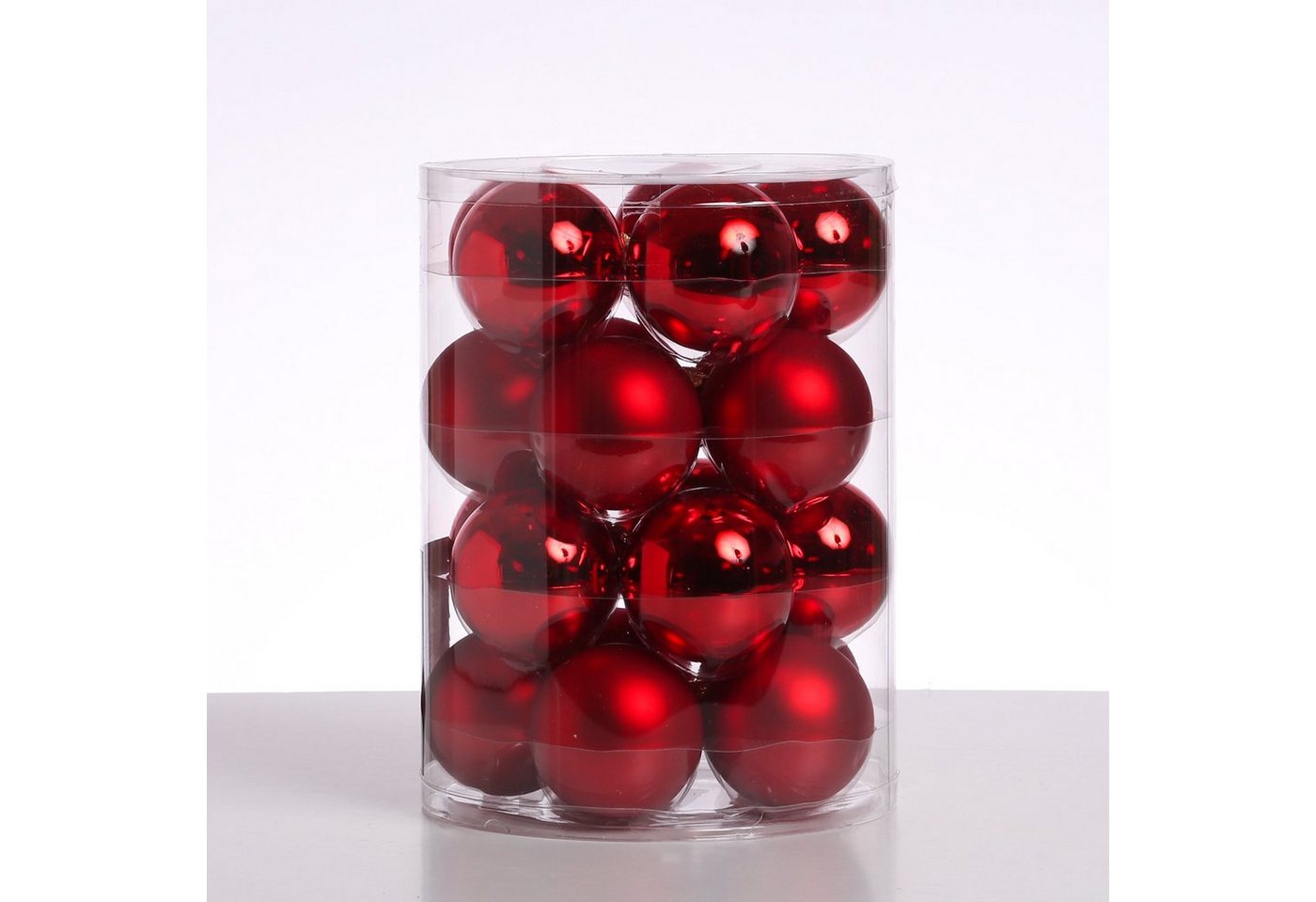 MARELIDA Weihnachtsbaumkugel Christbaumkugel Weihnachtskugel Glas D: 6cm glänzend matt rot 20er Set (20 St) von MARELIDA
