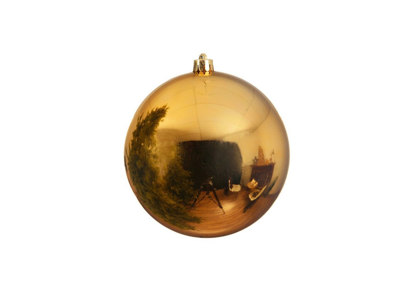 MARELIDA Weihnachtsbaumkugel Christbaumkugel XL Weihnachtskugel bruchfest 14cm glänzend gold (1 St) von MARELIDA