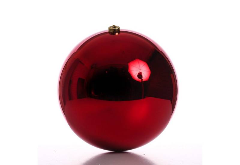 MARELIDA Weihnachtsbaumkugel Christbaumkugel XL Weihnachtskugel bruchfest 20cm glänzend rot (1 St) von MARELIDA