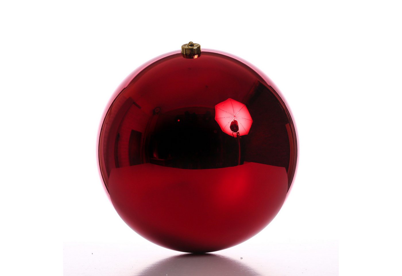 MARELIDA Weihnachtsbaumkugel Christbaumkugel XL Weihnachtskugel bruchfest 25cm glänzend rot (1 St) von MARELIDA
