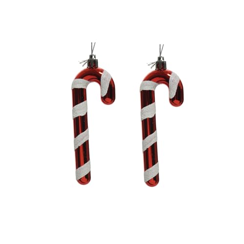 MARELIDA Weihnachtsbaumschmuck ZUCKERSTANGE - bruchfest - inkl. Aufhänger - H: 12cm - rot, weiß - 2er Set MARELIDA Weihnachtsbaumschmuck ZUCKERSTANGE - bruchfest - inkl. Aufhänger - H: 12cm - rot, weiß - 2er Set von MARELIDA