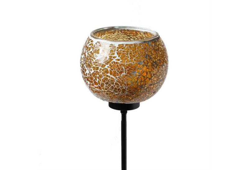 MARELIDA Windlicht Windlicht Teelichthalter Deko Mosaik Gartenstecker Gartenstab orange (1 St) von MARELIDA