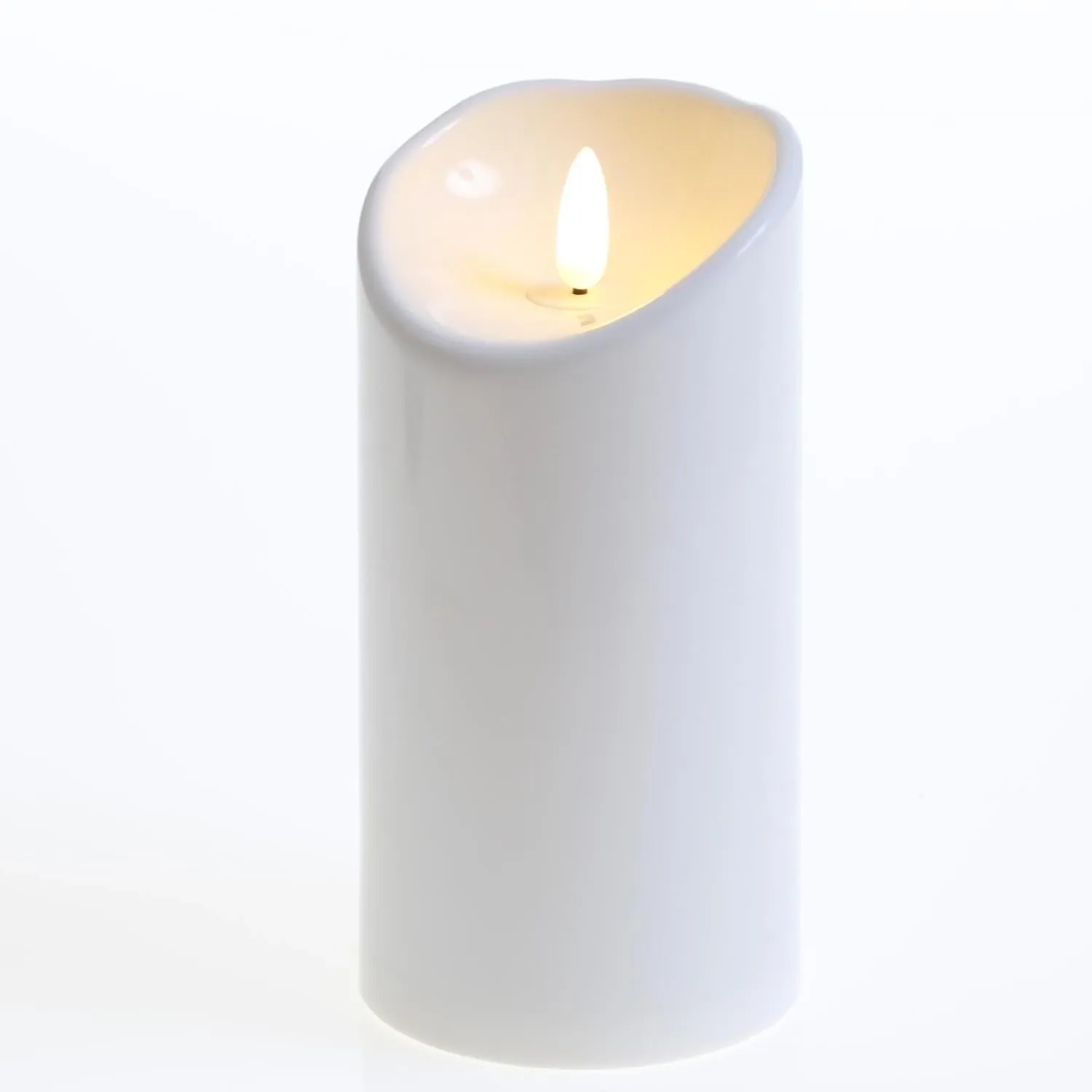 Marelida LED Kerze Für Außen Terrasse Balkon Garten 3D Flamme Flackernd Timer H  15cm von MARELIDA