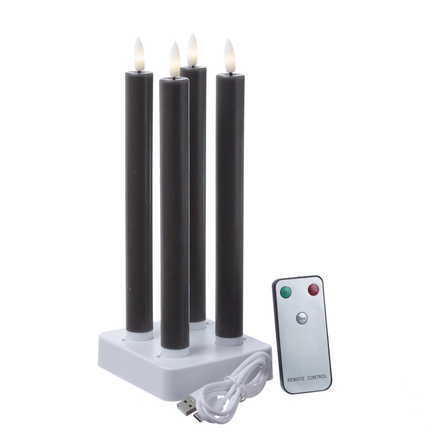 Marelida LED Stabkerzen LISA Tafelkerzen Dinnerkerzen Wiederaufladbar Grau 4er Set Marelida LED Stabkerzen LISA Tafelkerzen Dinnerkerzen Wiederaufladbar Grau 4er Set von MARELIDA