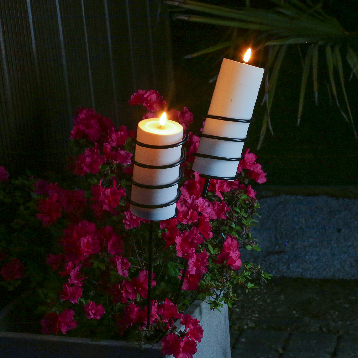 Outdoor Kerzenhalter mit Erdspieß - für Outdoor LED Kerzen - H: 100cm - 2er Set Outdoor Kerzenhalter mit Erdspieß - für Outdoor LED Kerzen - H: 100cm - 2er Set von MARELIDA