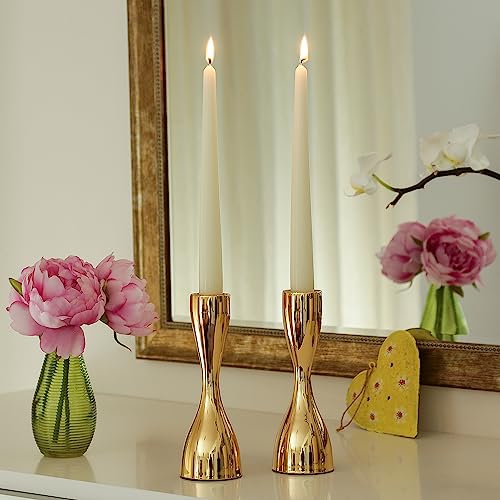 Stabkerzenhalter - Kerzenständer - Metall - H: 18cm - Gold - 2er Set Stabkerzenhalter - Kerzenständer - Metall - H: 18cm - Gold - 2er Set von MARELIDA