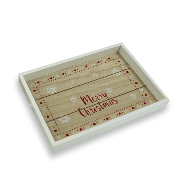 Tablett MERRY CHRISTMAS - Dekotablett - Holz - L: 30cm - B: 20cm - ... von MARELIDA