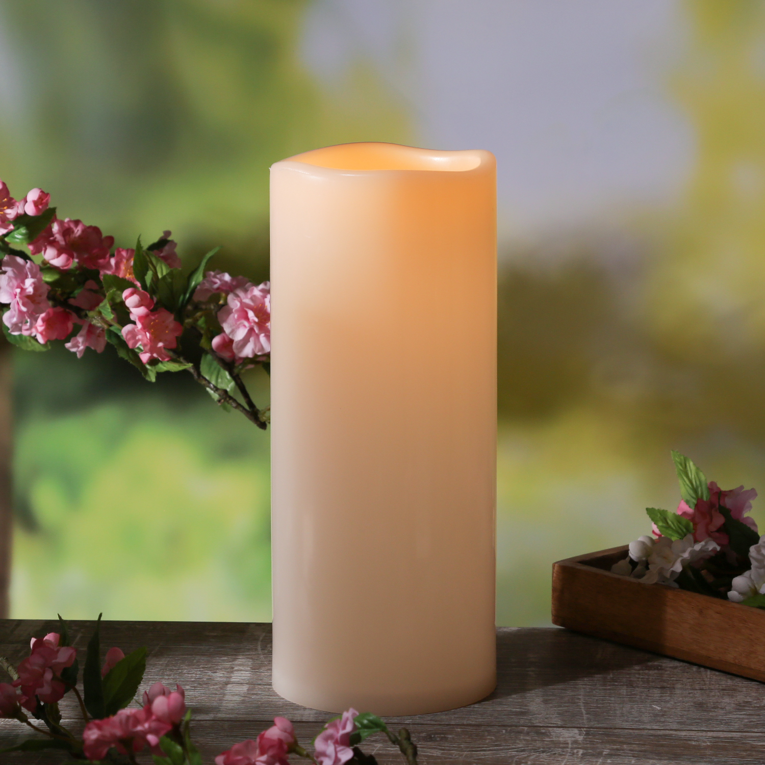 XXL LED Stumpenkerze - Kunststoff - 3D Flamme - H: 30cm - D: 12,5cm - Timer - für Außen - creme XXL LED Stumpenkerze - Kunststoff - 3D Flamme - H: 30cm - D: 12,5cm - Timer - für Außen - creme von MARELIDA