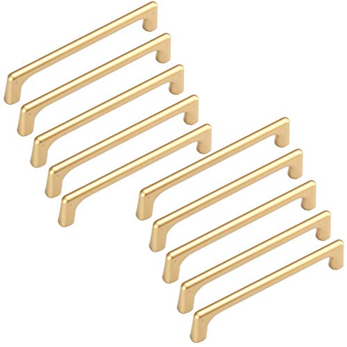 MARGUERASW 10 Stück Schrankgriffe Messing aus Schubladengriffe -Möbelgriffe Gold Schrankgriffe Möbelgriffe 128mm von MARGUERASW