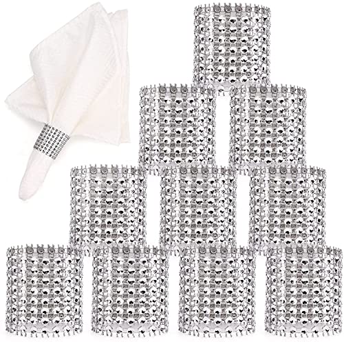 Margueras Serviettenringe, Strassband, 13 x 4 cm, 100 Stück, silber, 100 Stück von MARGUERASW