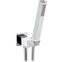 Mariani - Quadratischer Wasseranschluss aus Messing mit Polar-Handbrause und verchromtem flexiblem Schlauch von MARIANI