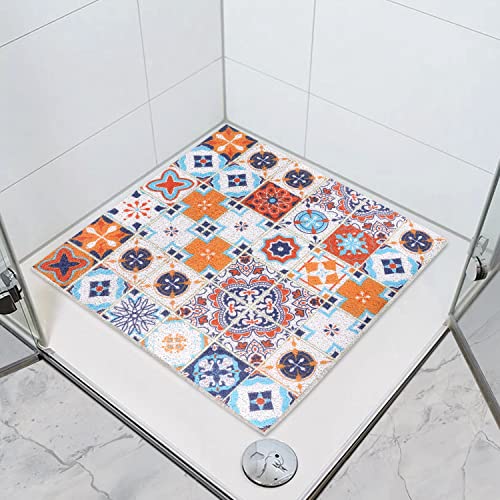 Duschmatte rutschfest 60x60 Weich Komfort: Antirutschmatte Dusche Schnell Trocknend Badewannenmatte Anti-Schimmel, Luffa PVC Duschmatte mit Ablauflöchern für Badezimmer von MARIBUR