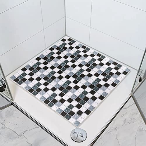 Duschmatte rutschfest 60×60 Sicherheits Duschmatte, Quadratisch Badewannenmatte Duschmatten, Mosaic Duschmatte, Komfort Luffa Duschwannenmatte Antirutschmatte von MARIBUR