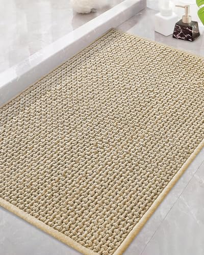 MARIBUR Badezimmerteppich rutschfest waschbar weicher saugfähige: Chenille grau 40x60cm mikrofaser badezimmerteppich Maschinenwaschbar schnelltrocknend badematte für Badezimmer von MARIBUR