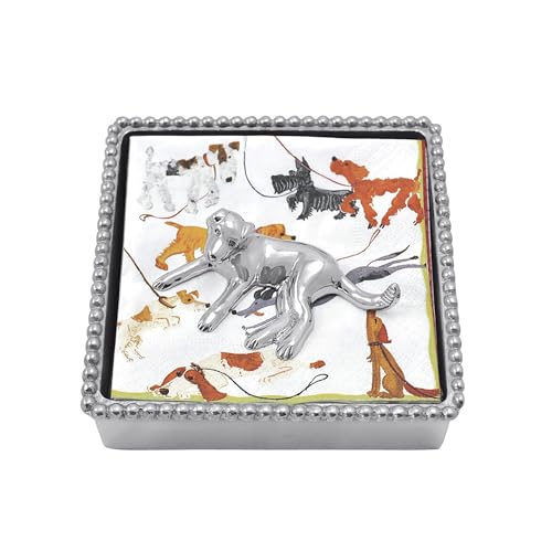 MARIPOSA 2747-C Labrador Beaded Serviettenbox, 100% recyceltes Aluminium, Silber MARIPOSA 2747-C Labrador Beaded Serviettenbox, 100% recyceltes Aluminium, Silber von MARIPOSA