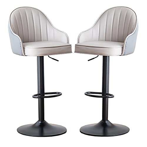 Barkruk Barkrukken Barstoelen Barkruk In hoogte verstelbare draaikruk Set Van 2 PU kunstleren zitting Zwart metalen Frame (grijze zithoogte 78 cm) von MARIYCH