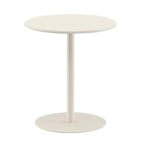 Bistrotisch aus Metall, runder Cocktailtisch in Barhöhe mit Metallfuß, runder hoher Thekentisch in Barhöhe für Küche, Zuhause, Büro, Beige (40 x 40 x 72 cm) von MARIYCH