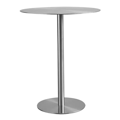 Esstisch für draußen, Theken-Bistro-Kneipentische, Terrassen-Gartentisch, runder Stehtisch, Stehtisch aus Edelstahl, hoher Cocktailtisch, Bartisch in Thekenhöhe (60 x 60 x 75 cm) von MARIYCH