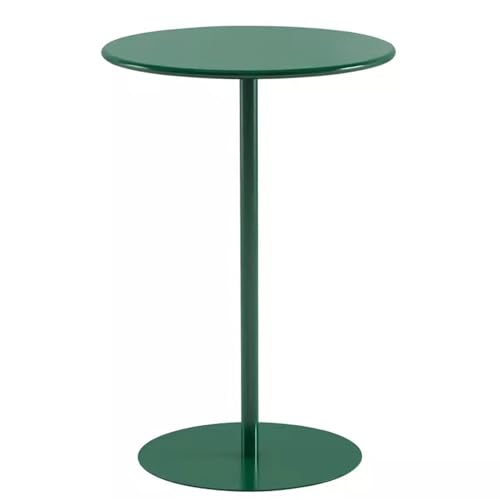 Grüner Bistrotisch in Barhöhe, runder Cocktailtisch mit Metallfuß, runder hoher Thekentisch in Barhöhe für Küche, Zuhause (40 x 40 x 50 cm) von MARIYCH