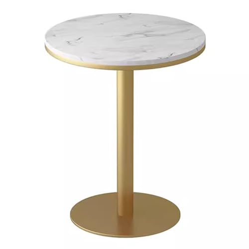 Kaffeebartisch, Stabiler Stehtisch, runder Kneipentisch, moderner Bistrotisch, hohe Kneipen-Esszimmermöbel, Tisch mit Barthekenhöhe und Marmorplatte (Höhe 105 cm) von MARIYCH