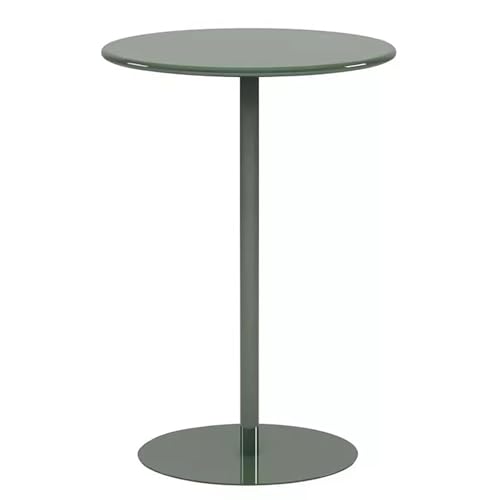 Kleiner Bistrotisch in Barhöhe, runder Cocktailtisch mit Metallfuß, runder hoher Thekentisch in Barhöhe für Küche, Zuhause, grün (40 x 40 x 50 cm) von MARIYCH