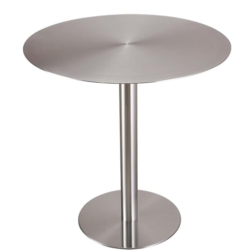 Kleiner Stehtisch, Stehtisch aus Edelstahl, runder Kneipentisch, Cocktail-Bistrotisch, hoher Küchen-Esstisch, Thekentisch in Barhöhe, Beistelltisch für die Außenterrasse (50 x 50 x 75 cm) von MARIYCH