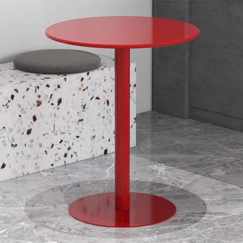 MARIYCH 23,6 Zoll hohe rote Stehtische für Cocktail-Pubs, Kaffee- und Tee-ESS-Bistro-Tische im Freien, freistehender Frühstückstisch, Sofa-Beistelltisch (48 x 48 x 72 cm) von MARIYCH