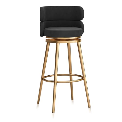MARIYCH Barhocker 1er/2er/3er/4er-Set, 360 kostenlose Drehhocker, Moderne gepolsterte Esszimmerstühle, Barhocker in Thekenhöhe mit Metallbeinen, schwarz-goldene Beine, 1 Stück, 65 cm MARIYCH Barhocker 1er/2er/3er/4er-Set, 360 kostenlose Drehhocker, Moderne gepolsterte Esszimmerstühle, Barhocker in Thekenhöhe mit Metallbeinen, schwarz-goldene Beine, 1 Stück, 65 cm von MARIYCH