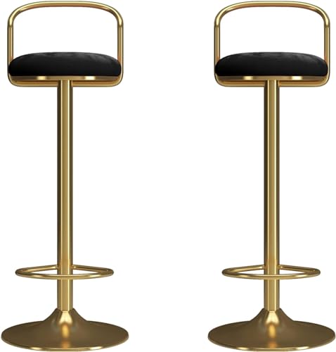 MARIYCH Barhocker 2er-Set, Küchenthekenhocker mit Rückenlehne, Moderne 360° drehbare Kücheninselhocker aus Samt mit goldenen Metallbeinen und -Basis, grau, 65 cm MARIYCH Barhocker 2er-Set, Küchenthekenhocker mit Rückenlehne, Moderne 360° drehbare Kücheninselhocker aus Samt mit goldenen Metallbeinen und -Basis, grau, 65 cm von MARIYCH