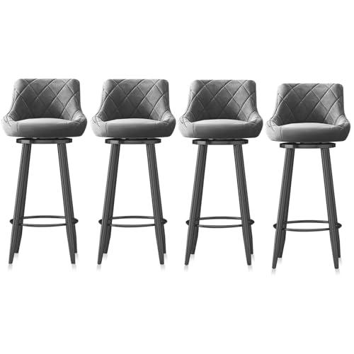 MARIYCH Barhocker mit Drehfunktion in Thekenhöhe, 4er-Set für Kücheninseln, moderner Polsterstuhl mit schwarzem Metallfuß für Kücheninseln und Hausbars, grau, 75 cm MARIYCH Barhocker mit Drehfunktion in Thekenhöhe, 4er-Set für Kücheninseln, moderner Polsterstuhl mit schwarzem Metallfuß für Kücheninseln und Hausbars, grau, 75 cm von MARIYCH