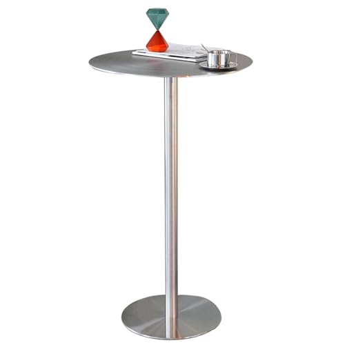 MARIYCH Beistelltisch für die Terrasse im Freien, Stehtisch aus Edelstahl, runder Stehtisch, Cocktail-Bistrotisch, Frühstücks-Kneipentisch, Esstisch in Thekenhöhe, hoher Couchtisch (60 x 60 x 105 cm von MARIYCH