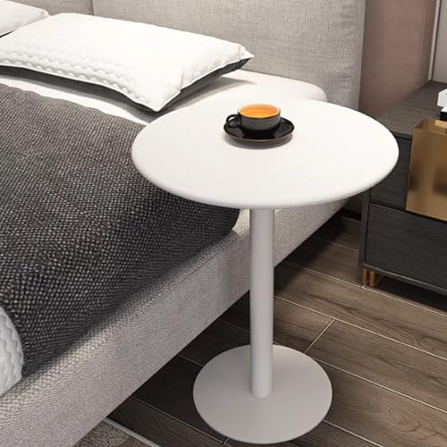 MARIYCH Bistrotisch für den Außenbereich in Küchen- und Barthekenhöhe, weißer Couchtisch mit Metallfuß, Nachttisch, einfacher Zusammenbau (40 x 40 x 50 cm) von MARIYCH