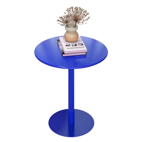 MARIYCH Blaue Stehtische im Mid-Century-Stil, runder Cocktail-Bistrotisch, Kleiner Akzent-Beistelltisch für Loungebereich, Club, Kaffee, Terrasse, Büro (40 x 40 x 72 cm) von MARIYCH