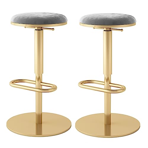 MARIYCH Drehbare Barhocker, 2er-Set, Barhocker aus Samt in Thekenhöhe, moderner hoher Esszimmerstuhl, Esszimmerstuhl für Kücheninsel, Balkon zu Hause, Café, Bar, Pub, Grün, goldene Beine, 65 cm MARIYCH Drehbare Barhocker, 2er-Set, Barhocker aus Samt in Thekenhöhe, moderner hoher Esszimmerstuhl, Esszimmerstuhl für Kücheninsel, Balkon zu Hause, Café, Bar, Pub, Grün, goldene Beine, 65 cm von MARIYCH