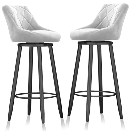 MARIYCH Drehbare Barhocker mit Rückenlehne und Metallrahmen, schwarz gepolsterter Stuhl, Barhocker in Thekenhöhe, 2er-Set, für Kücheninsel, Esszimmer, Pub, Hausbar, Weiß MARIYCH Drehbare Barhocker mit Rückenlehne und Metallrahmen, schwarz gepolsterter Stuhl, Barhocker in Thekenhöhe, 2er-Set, für Kücheninsel, Esszimmer, Pub, Hausbar, Weiß von MARIYCH