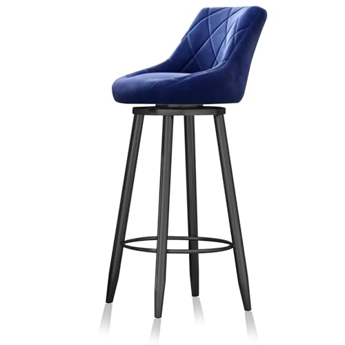 MARIYCH Drehhocker mit Rückenlehne und schwarzem Metallrahmen, Barhocker in Thekenhöhe, 1er-Set, gepolsterter hoher Hocker für Kücheninsel, Esszimmer, Pub, Hausbar, Blau 65 cm MARIYCH Drehhocker mit Rückenlehne und schwarzem Metallrahmen, Barhocker in Thekenhöhe, 1er-Set, gepolsterter hoher Hocker für Kücheninsel, Esszimmer, Pub, Hausbar, Blau 65 cm von MARIYCH