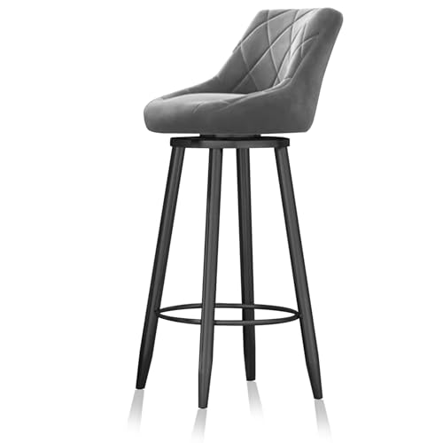 MARIYCH Drehhocker mit Rückenlehne und schwarzem Metallrahmen, Barhocker in Thekenhöhe, 1er-Set, gepolsterter hoher Hocker für Kücheninsel, Esszimmer, Pub, Hausbar, Grau 75 cm MARIYCH Drehhocker mit Rückenlehne und schwarzem Metallrahmen, Barhocker in Thekenhöhe, 1er-Set, gepolsterter hoher Hocker für Kücheninsel, Esszimmer, Pub, Hausbar, Grau 75 cm von MARIYCH