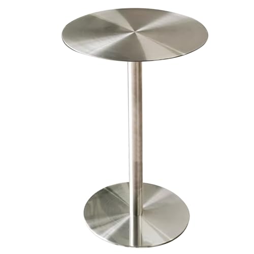 MARIYCH Esstisch für draußen, Theken-Bistro-Kneipentische, Terrassen-Gartentisch, runder Stehtisch, Stehtisch aus Edelstahl, hoher Cocktailtisch mit stabilem Fuß (50 x 50 x 75 cm) von MARIYCH