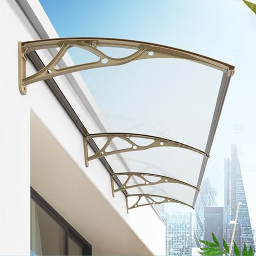 MARIYCH Fenstermarkise Aluminium-Vordertürmarkise Vordach für Türeingang Terrassenüberdachung mit UV-Regen-, Schnee- und Sonnenlichtschutz Außenmarkise aus Polycarbonat mit Hohlblech Wasserd von MARIYCH