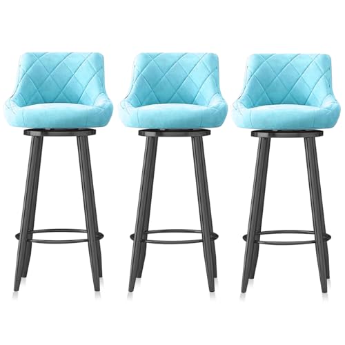 MARIYCH Moderne 360° drehbare Barhocker, gepolsterte Küchenstühle 3er-Set mit schwarzen Beinen und Fußstütze Barhocker in Barhöhe Esszimmerstühle,Hellblau,75cm MARIYCH Moderne 360° drehbare Barhocker, gepolsterte Küchenstühle 3er-Set mit schwarzen Beinen und Fußstütze Barhocker in Barhöhe Esszimmerstühle,Hellblau,75cm von MARIYCH