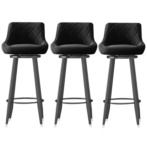 MARIYCH Moderne 360° drehbare Barhocker, gepolsterte Küchenstühle 3er-Set mit schwarzen Beinen und Fußstütze Barhocker in Barhöhe Esszimmerstühle,Schwarz,75cm MARIYCH Moderne 360° drehbare Barhocker, gepolsterte Küchenstühle 3er-Set mit schwarzen Beinen und Fußstütze Barhocker in Barhöhe Esszimmerstühle,Schwarz,75cm von MARIYCH