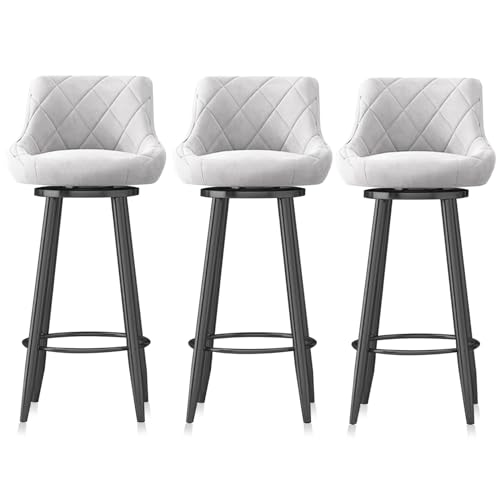 MARIYCH Moderne 360° drehbare Barhocker, gepolsterte Küchenstühle 3er-Set mit schwarzen Beinen und Fußstütze Barhocker in Barhöhe Esszimmerstühle,Weiß,75cm MARIYCH Moderne 360° drehbare Barhocker, gepolsterte Küchenstühle 3er-Set mit schwarzen Beinen und Fußstütze Barhocker in Barhöhe Esszimmerstühle,Weiß,75cm von MARIYCH