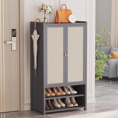 MARIYCH Rattan-Schuhschrank mit Türen, 8-stufiger Schuhregal-Organizer-Schrank für den Eingangsbereich, Flur, Schrank MARIYCH Rattan-Schuhschrank mit Türen, 8-stufiger Schuhregal-Organizer-Schrank für den Eingangsbereich, Flur, Schrank von MARIYCH