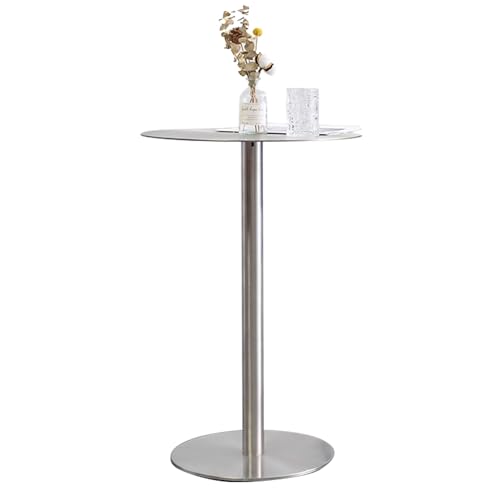 MARIYCH Runder Stehtisch, Stehtisch, Kleiner Kneipentisch, Theke aus Edelstahl, Bistrotisch für Cocktailbar, Hausbar, Kneipe, Kaffee-/Teetisch, Esszimmer, Bistrotisch, Küchentisch (50 x 50 x 75 cm) von MARIYCH