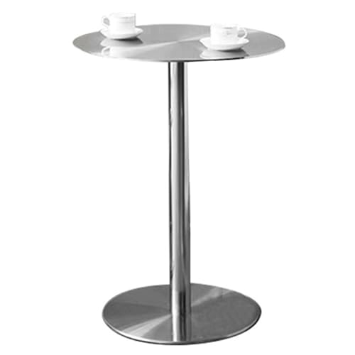 MARIYCH Runder Stehtisch, Stehtisch aus Edelstahl, Cocktail-Bistrotisch, Kleiner hoher Kneipentisch, Tisch in Barthekenhöhe, Esstisch, Beistelltisch für die Außenterrasse (60 x 60 x 75 cm) von MARIYCH