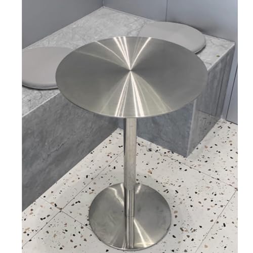 MARIYCH Runder Stehtisch, Stehtisch aus Edelstahl für den Außenbereich, für Cocktailbar, Pub, Kaffee-/Teetisch, Esszimmer-Bistrotisch, Esstisch in Thekenhöhe, hoher Beistelltisch (60 x 60 x 75 cm) von MARIYCH