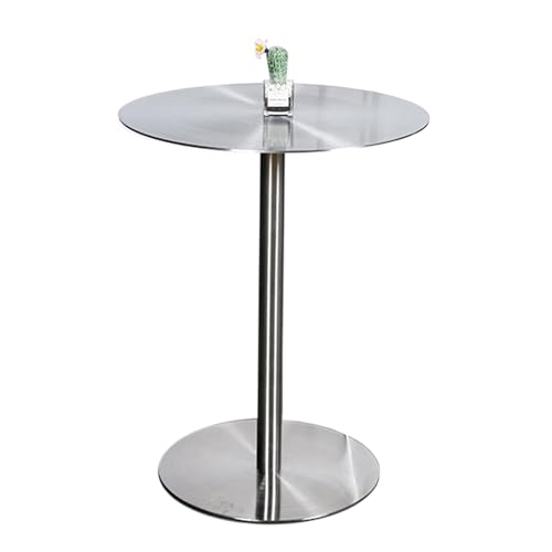 MARIYCH Runder Stehtisch, hoher Bistro-Kneipentisch, 29,5 Zoll hoher Schreibtisch für kleine Räume, Cocktailtisch aus Edelstahl in Thekenhöhe (60 x 60 x 105 cm) von MARIYCH