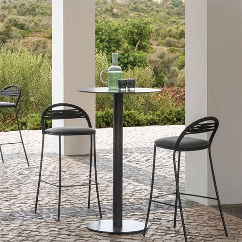 MARIYCH Runder Stehtisch in Pub-Höhe, Cocktail-Bistrotisch für Partys, Hochzeiten zu Hause oder im Freien, Kaffeetisch mit Metallplatte, Beistelltisch für Esszimmer, Café, Büro (60 x 60 x 104 cm) von MARIYCH