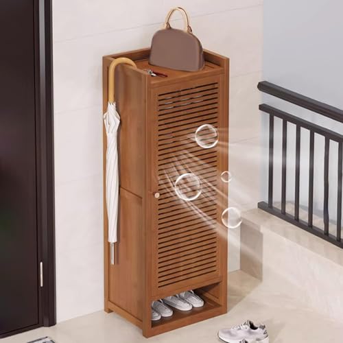 MARIYCH Schmaler Schuhschrank, Aufbewahrungsschrank mit Rolltüren für Wohnzimmer, Eingangsbereich, Flur, Schlafzimmer, Braun von MARIYCH